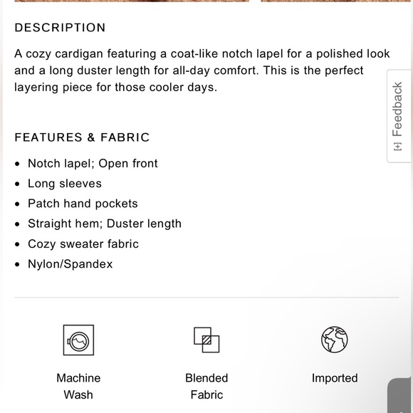 Express Cozy Notch Collar Duster Cardigan - Picture 6 of 6